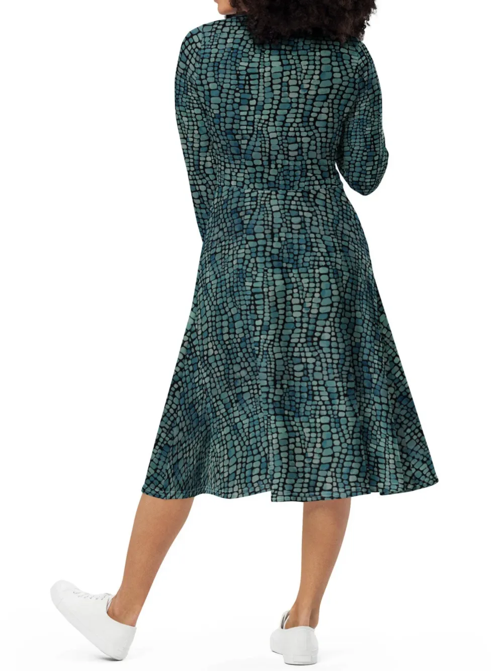 Animal Print Round Neck Dress