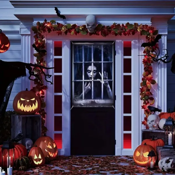 Halloween Horror-themed Window Decorations