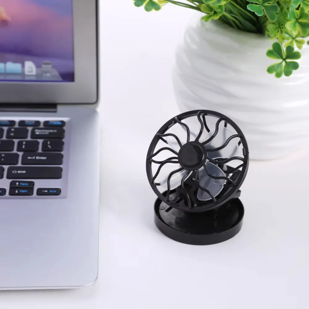 The Mini Solar-Powered Fan Can Be Clipped Anywhere.