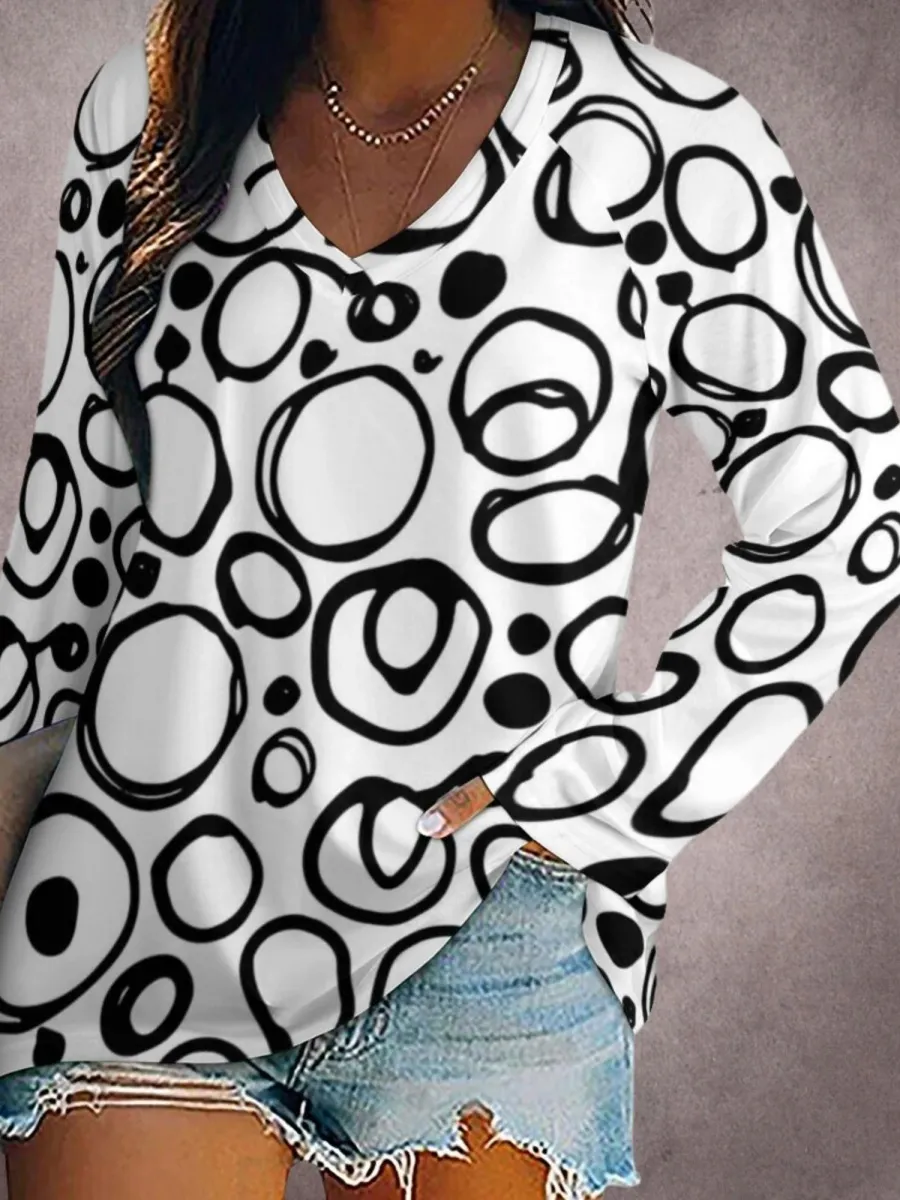 Abstract Circle Print T-Shirt