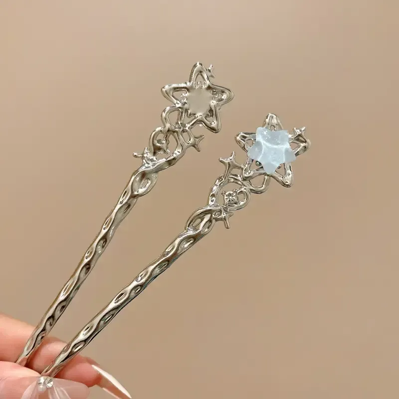 Casual Style 3pcs Moonstone Star Hairpin Set for Women