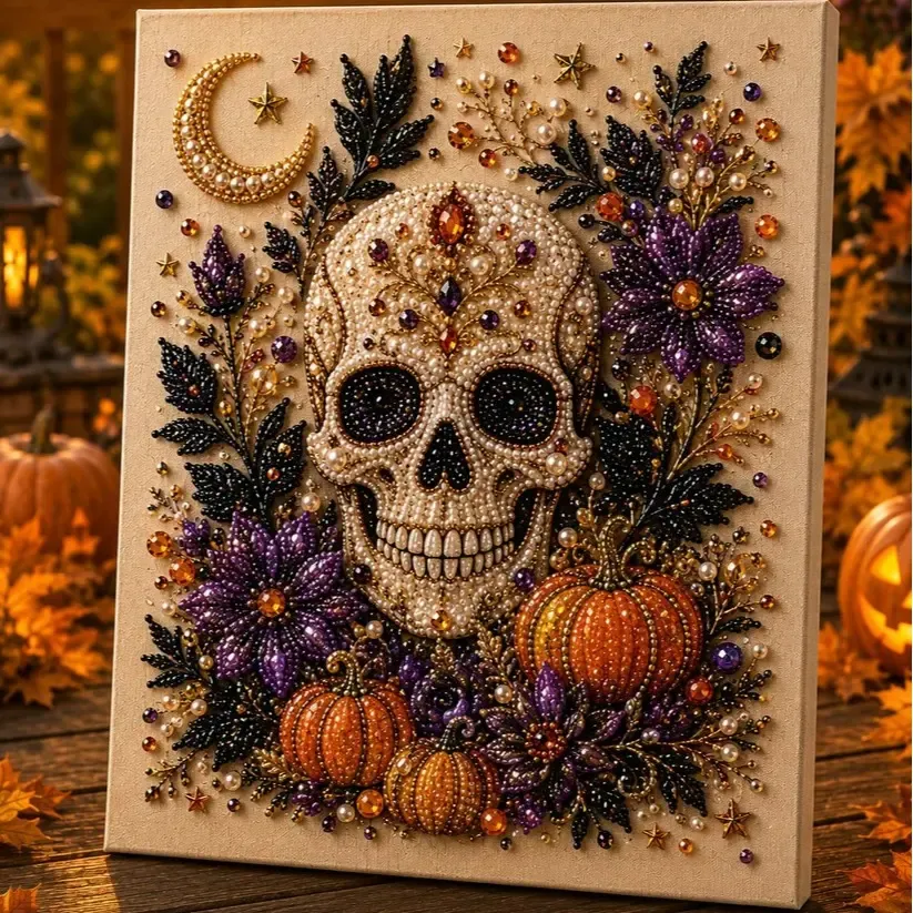 Halloween 5D Diamond Painting Kit: Beginner-Friendly Bead Art