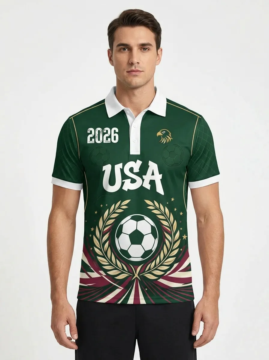 Men's USA 2026 Soccer Print Polo Shirt