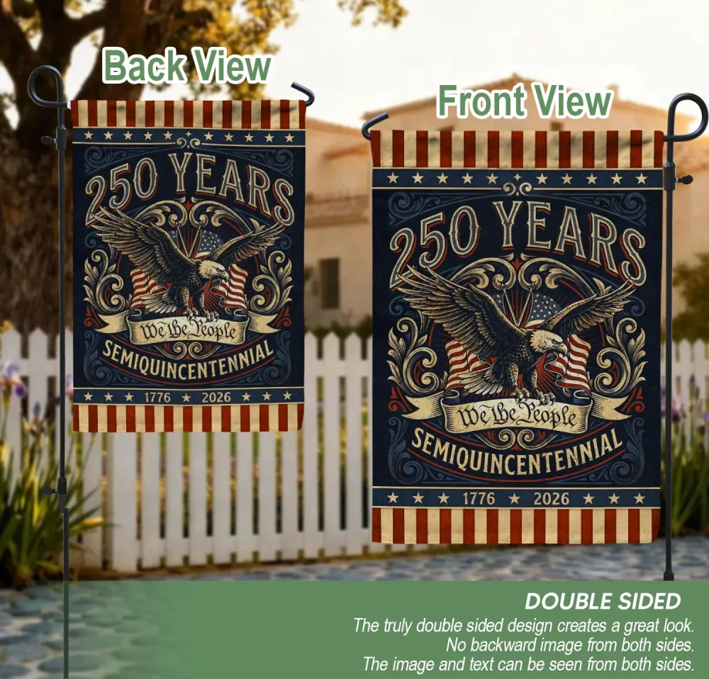 USA 250Th Anniversary 1776–2026 House Flag – Retro We The People Bald