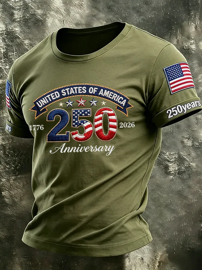 Men'S America Flag Printed Casual T-Shirt