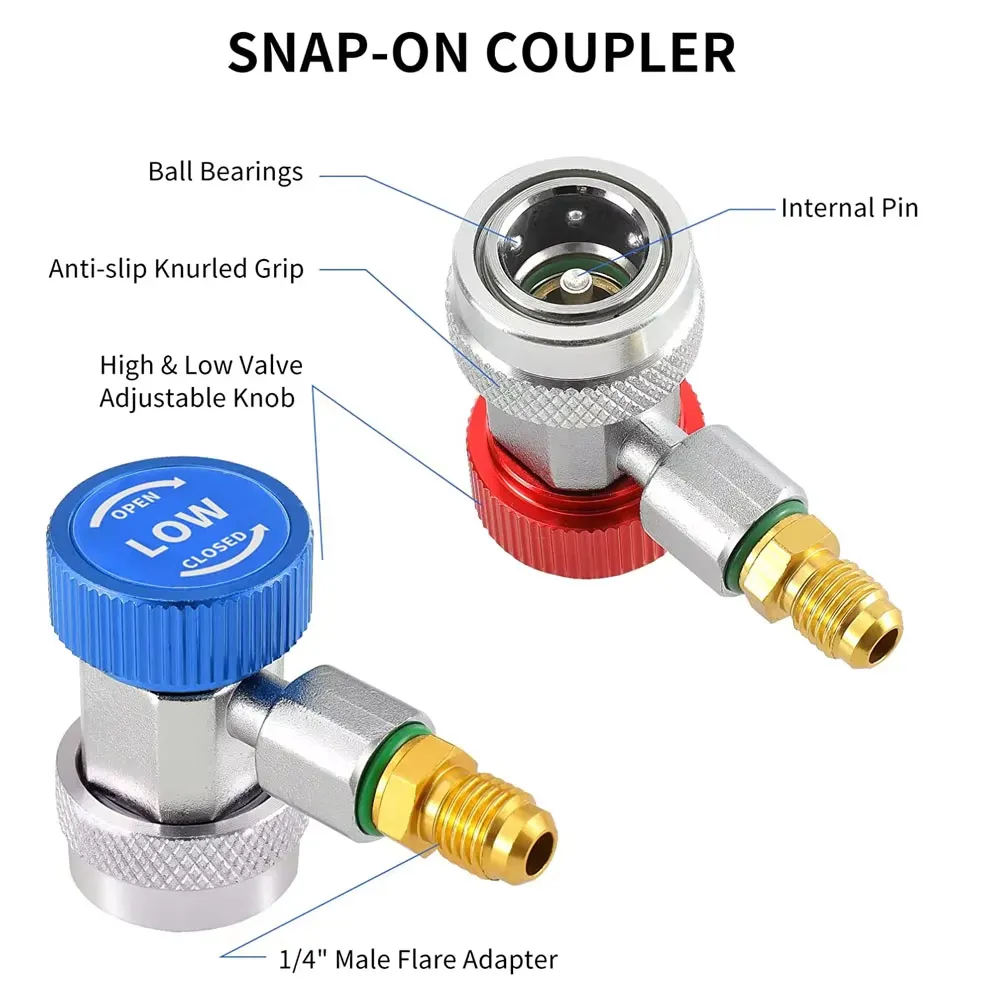 2 Pcs Air Conditioning Quick Coupler Adapter