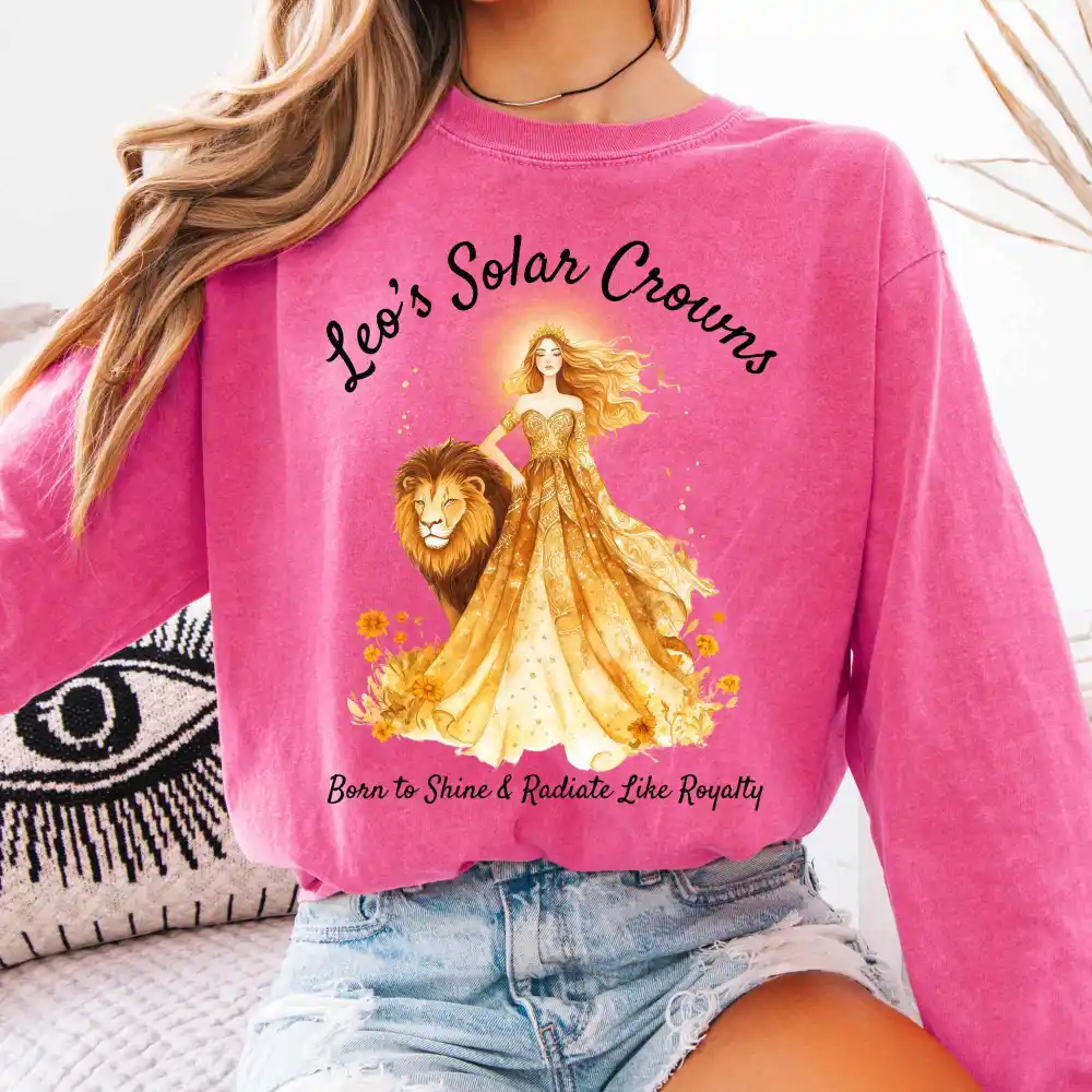 Leo's Solar Crowns Zodiac Long Sleeve Tee