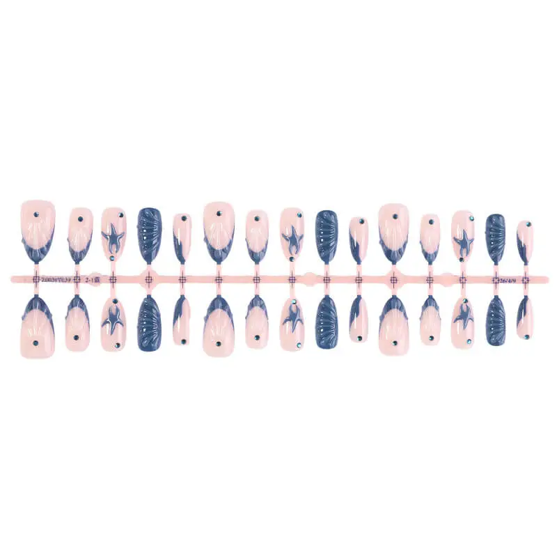 Nailhour 24Pcs 3D Vintage Medium Almond Press On Nails