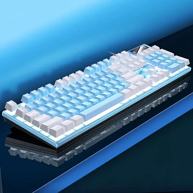 Blue And White Gaming Mechanical Keyboard