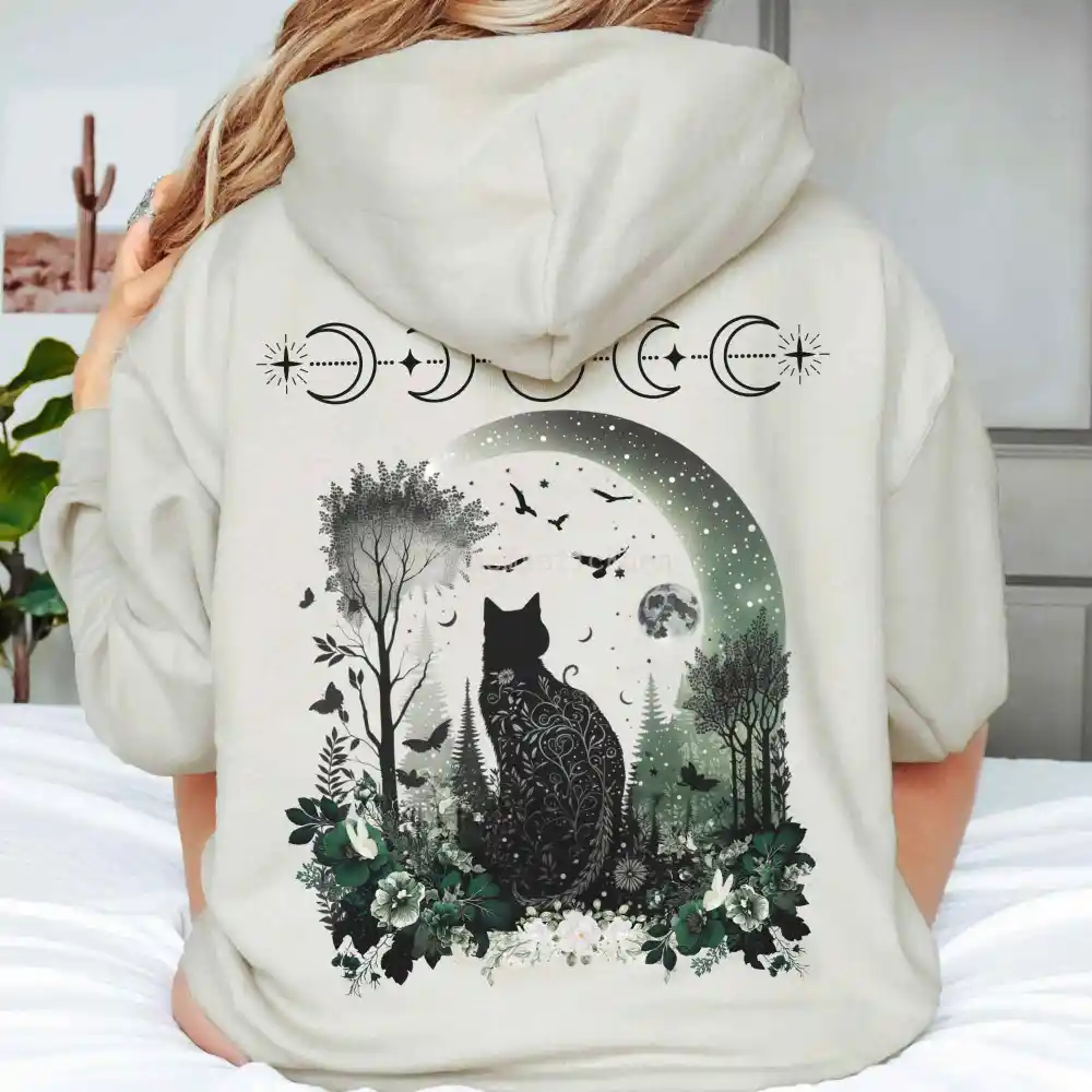 Mystical Black Cat Hoodie