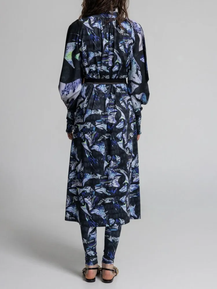 Abstract Print Midi Dress
