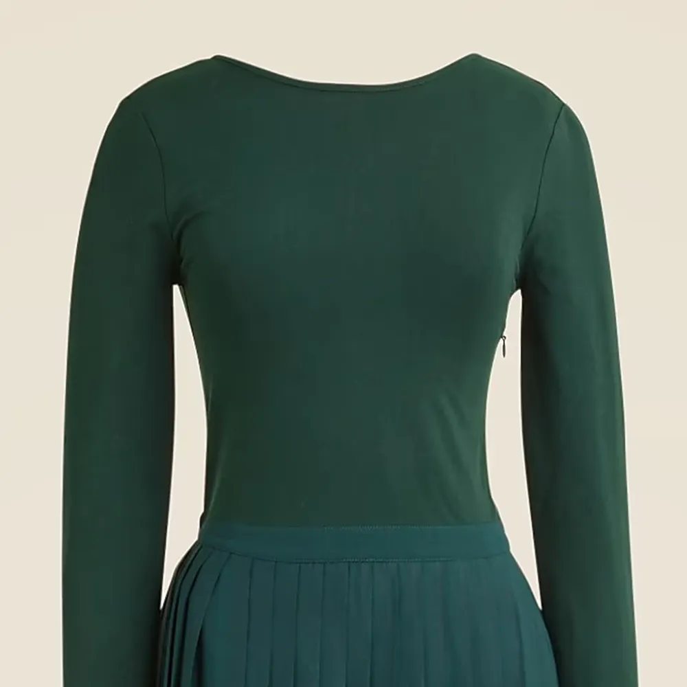 Pleated Ballet Dresses in Stretch Cotton-Blend