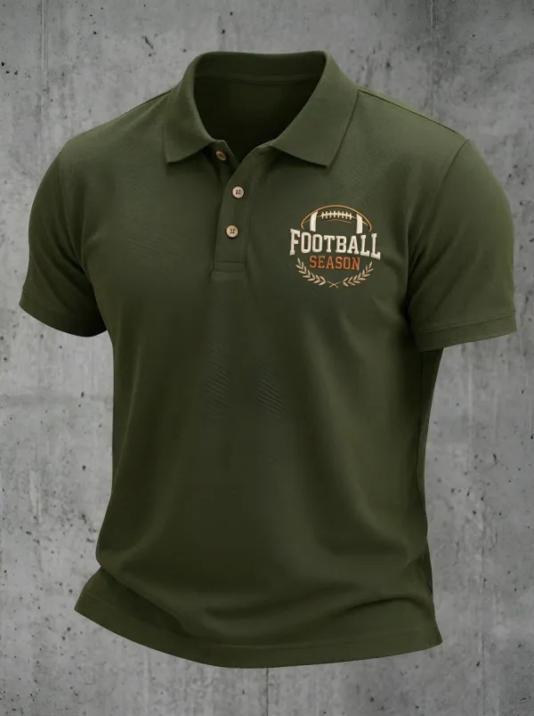 Men's Football Season American Football Graphic Printed Polo Shirt