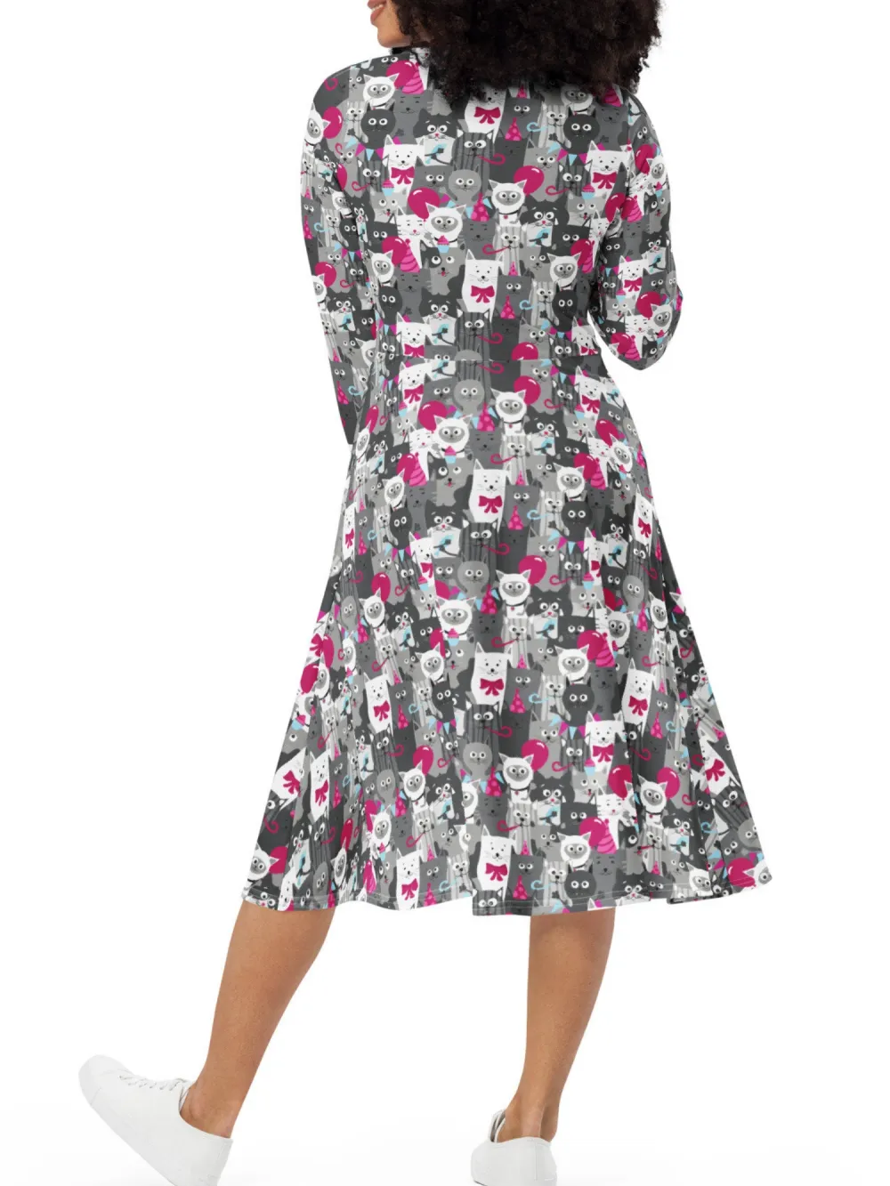 Funny Cat Print Dress