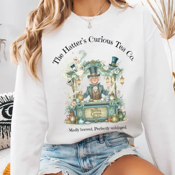 Whimsical Mad Hatter Tea Party Sweatshirt