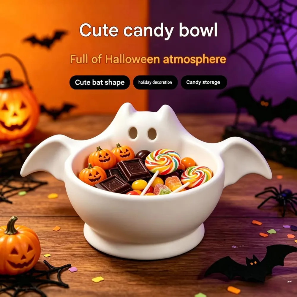 Halloween Cute Bat Storage Bowl Home Decoration Ornament