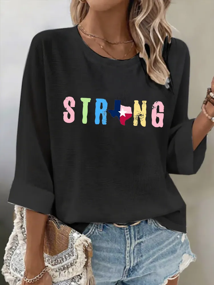 Women'S TEXAS STRONG Daily Breathable Round Neck T-Shirt