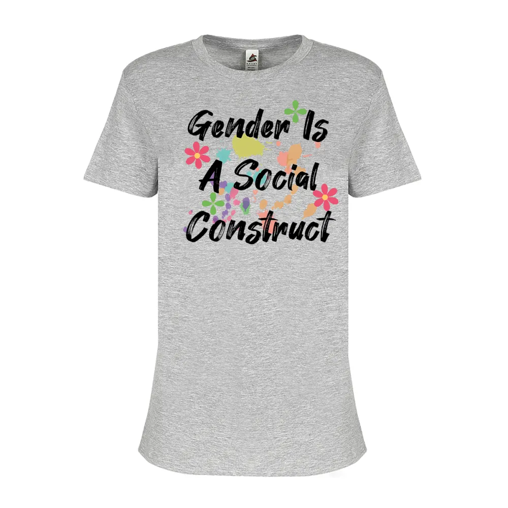 Irregular Lettered Crew Neck T-Shirts