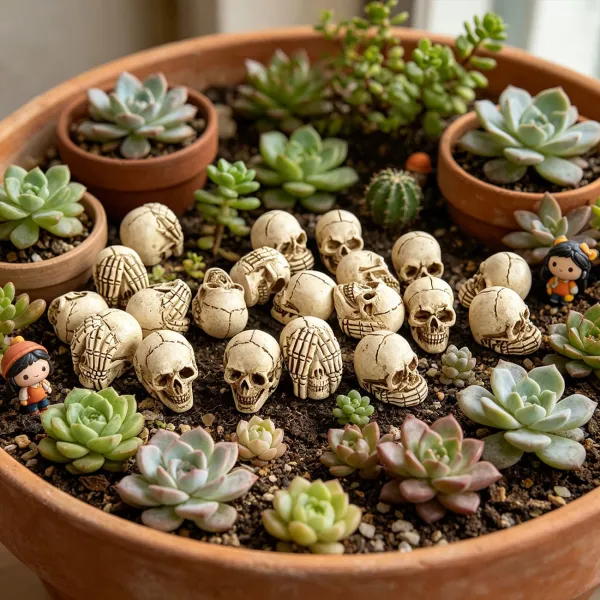 20Pcs Halloween Miniature Skull Set Decorative Atmosphere Ornament