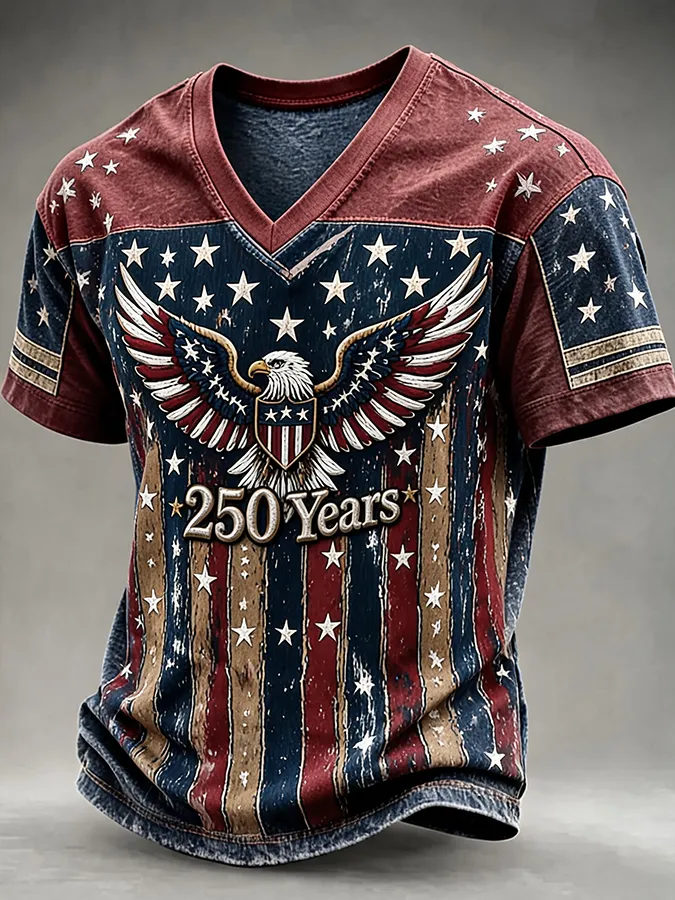 Men'S Retro 250Th Anniversary American Short-Sleeve T-Shirt