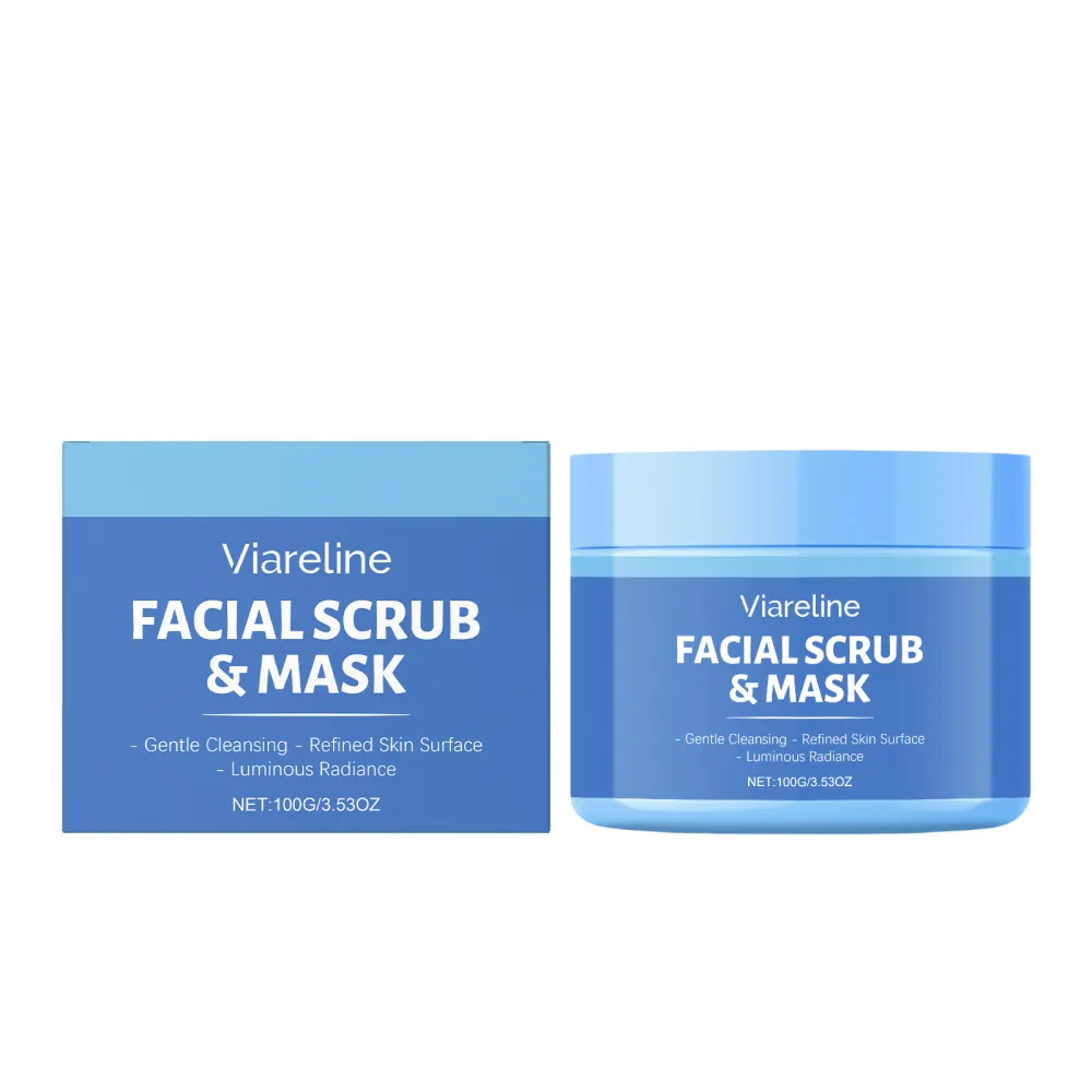Facial scrub cleanses keratin, oil, dirt, and leaves skin smooth and radiant