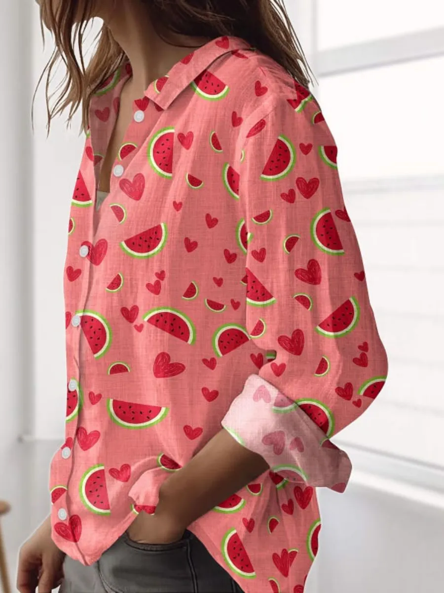 Watermelon Heart Casual Shirt