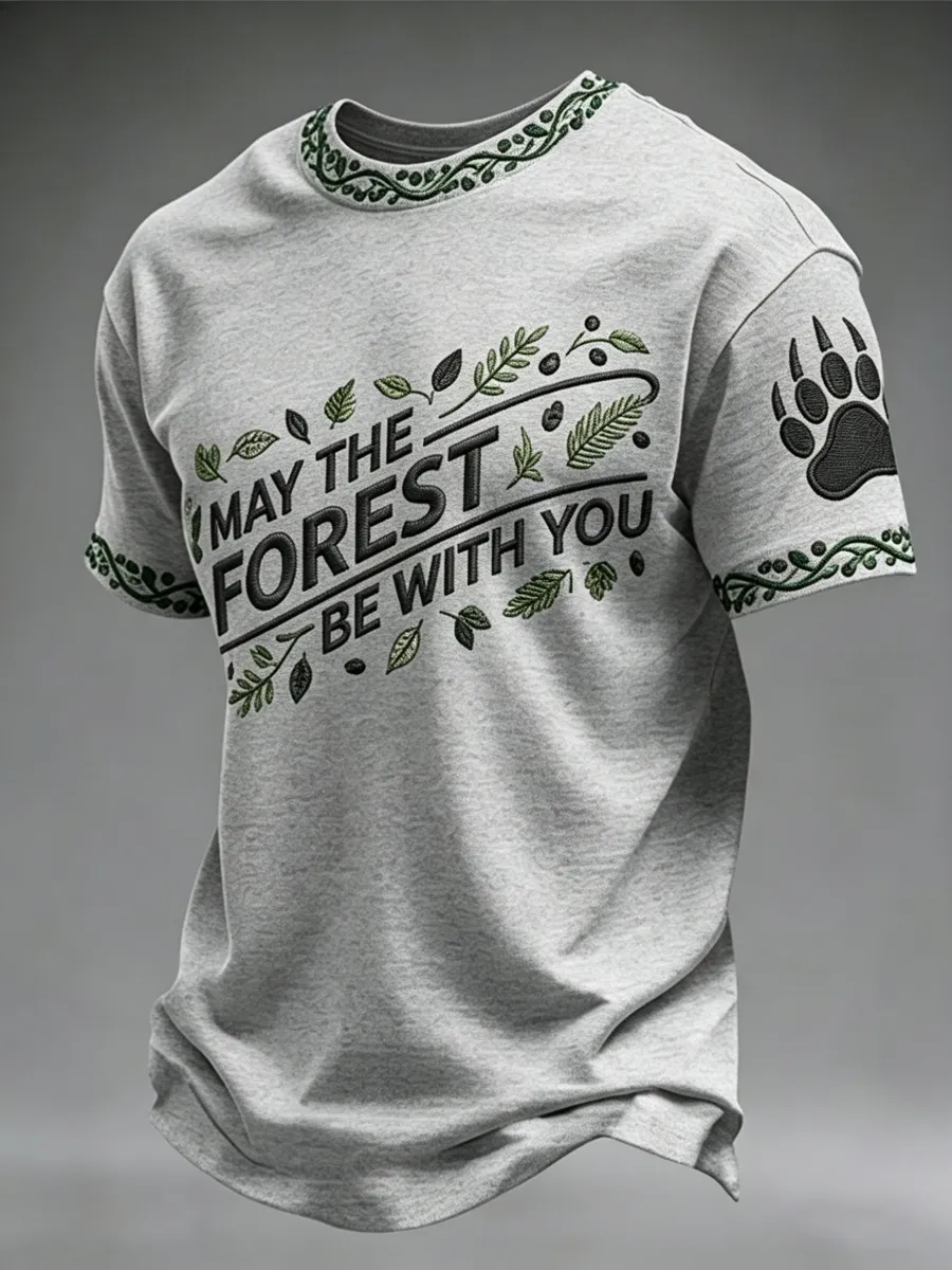 May The Forest Be With You Design Men's Casual T-Shirt