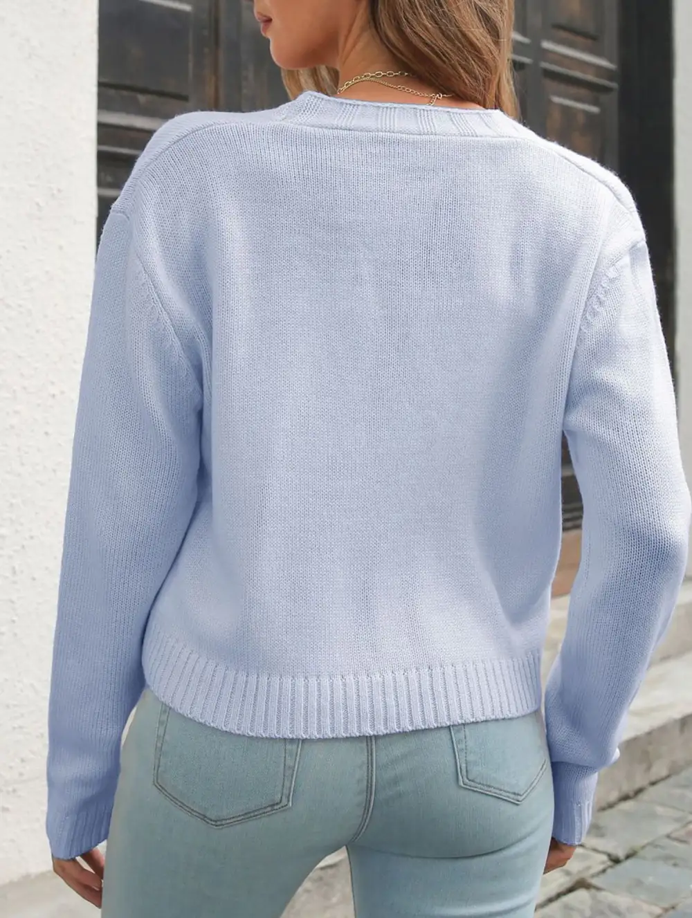 Floral Embroidery Cable Knit Loose Cardigan