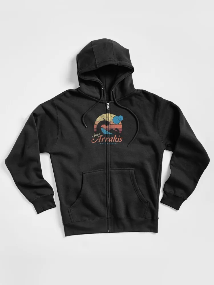 Vintage Distressed Surf Zipped Hoodie