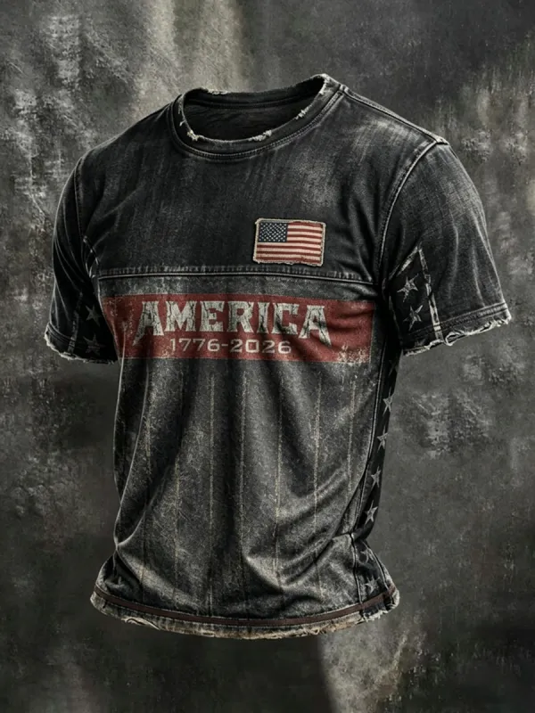 Men'S Retro 250Th Anniversary American Short-Sleeve T-Shirt