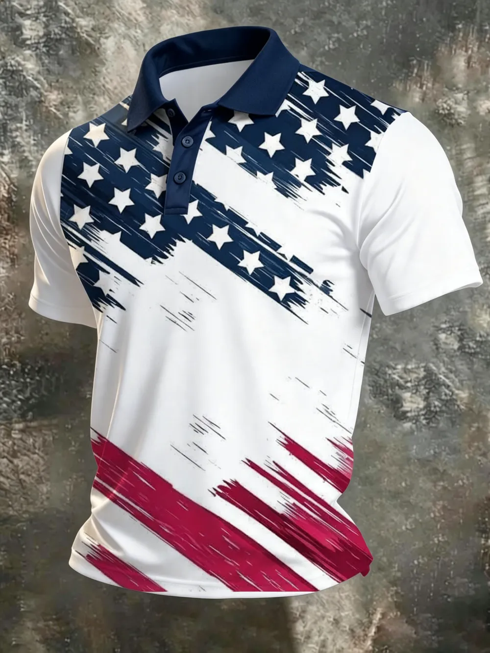 Men'S Independence Day Print Casual Polo Shirt