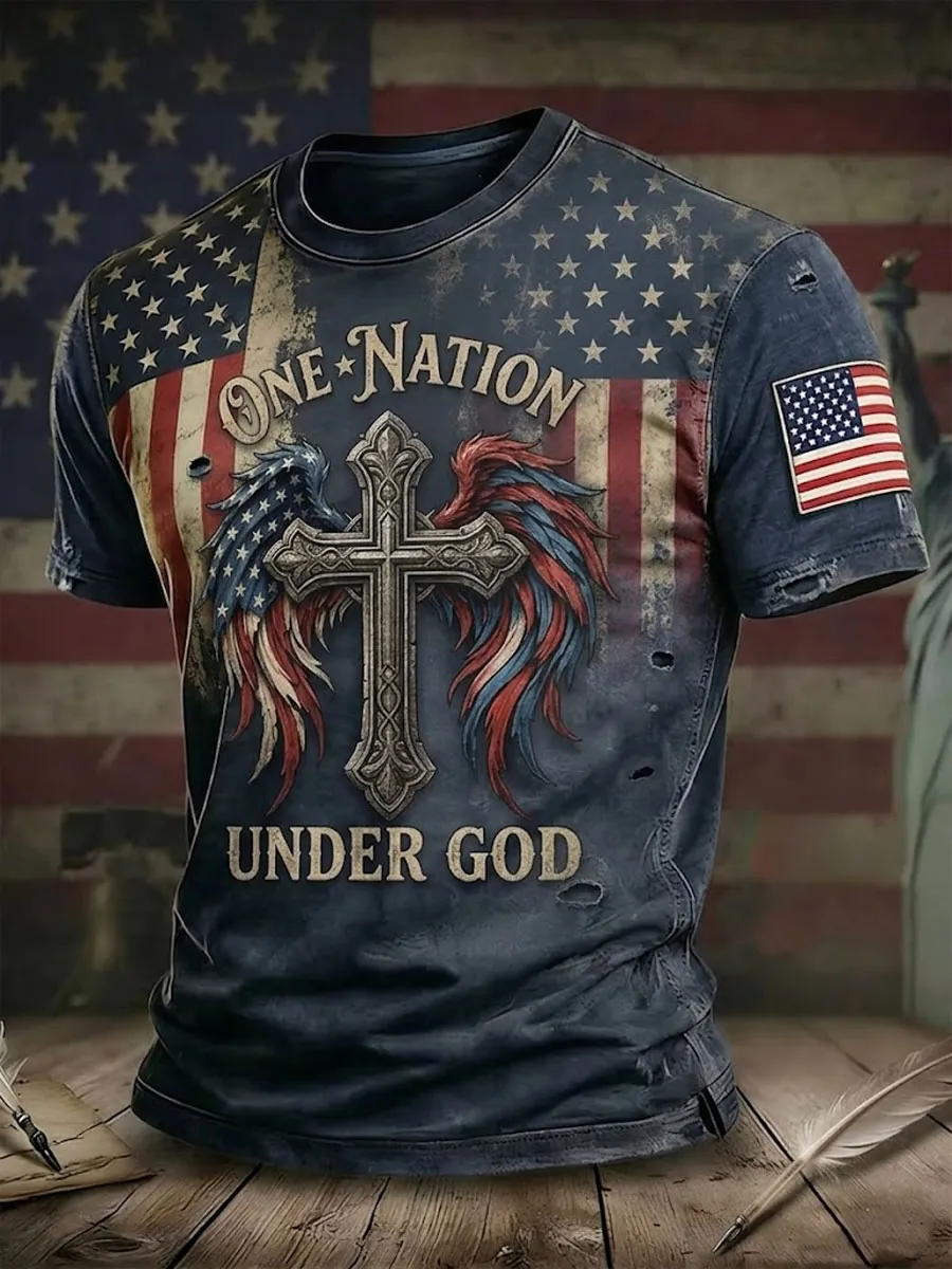 Men'S Retro 250Th Anniversary American Short-Sleeve T-Shirt