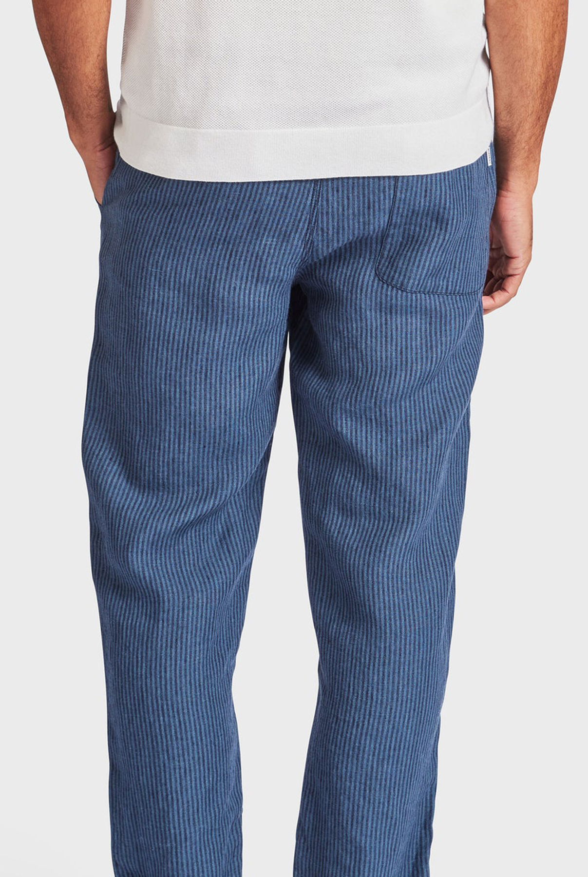 Riviera Linen Pant- Bluegrass/navy