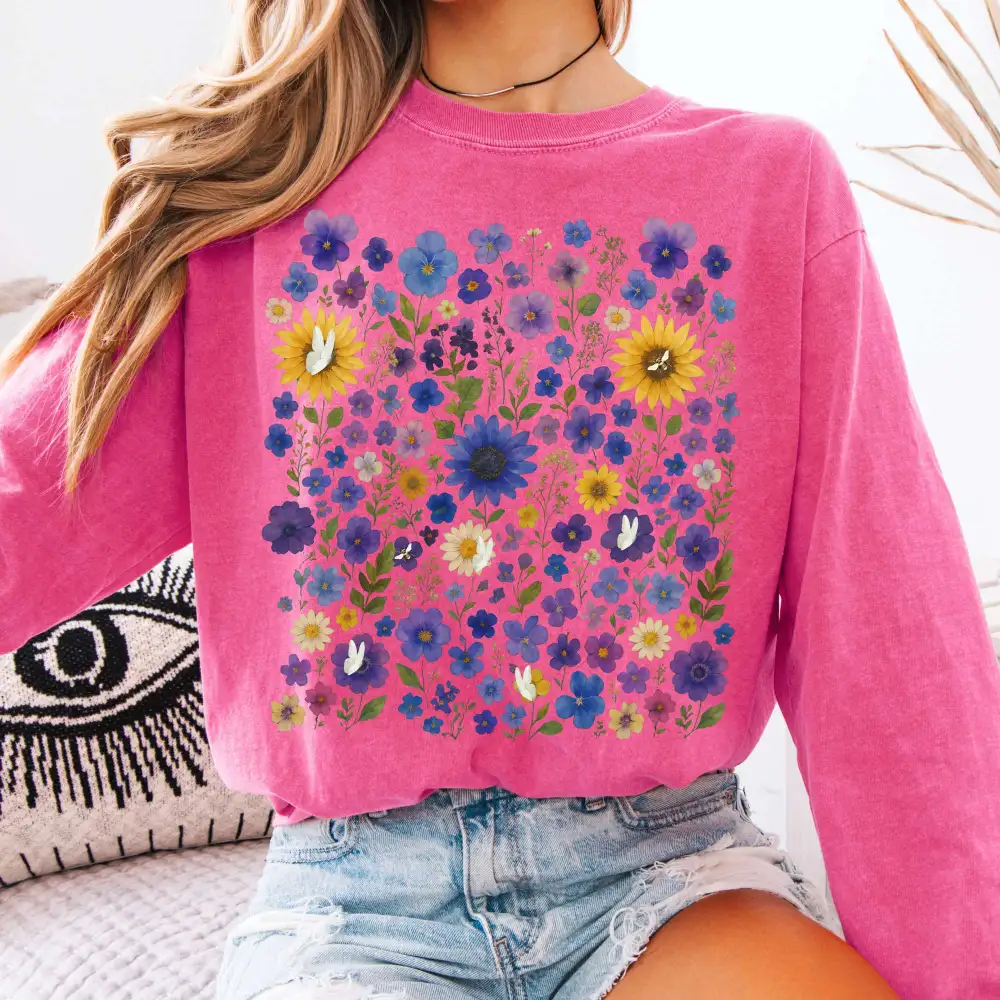 Sunflower Wildflowers Long Sleeve Shirt