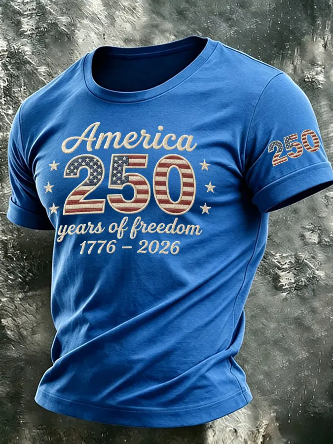 Men's The United States of America Printed Casual T-shirt