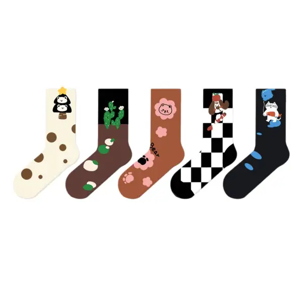 Whimsical Animal Pattern Crew Socks