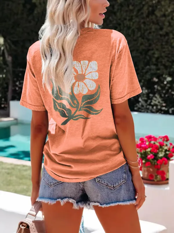 Big Flower Print T-shirt