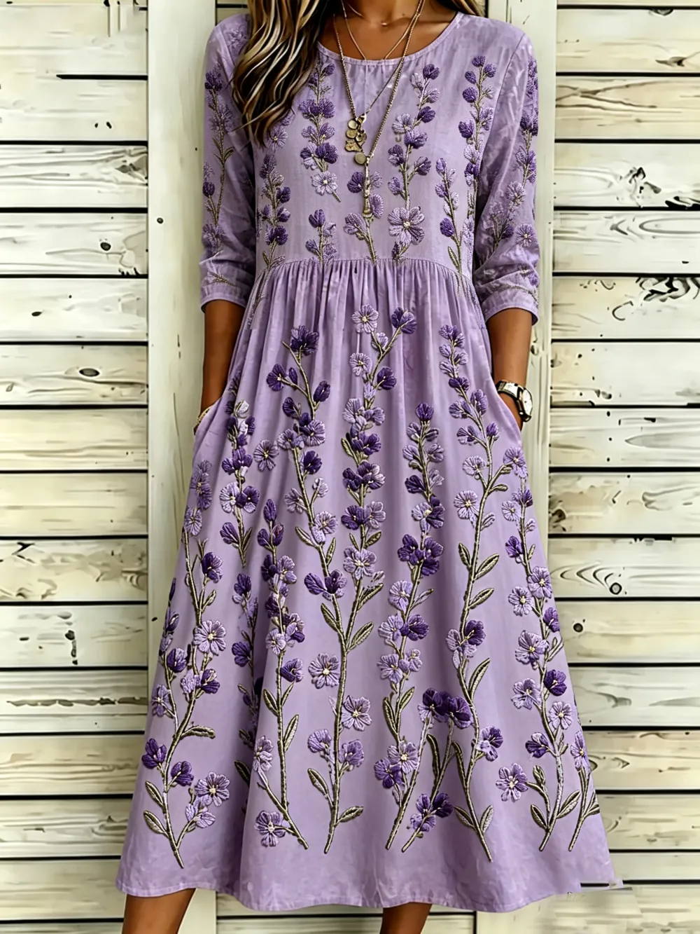Women'S  Floral Printed Casual Dress