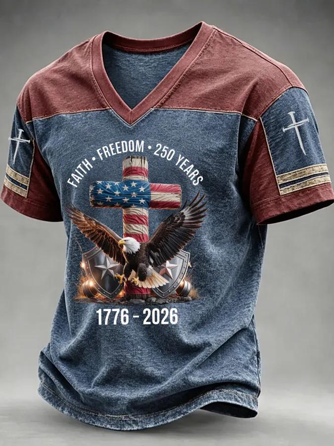 Men'S Retro 250Th Anniversary American Short-Sleeve T-Shirt