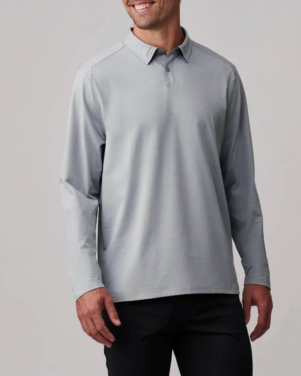 Long-Sleeve Cotton Polo Shirts For Men