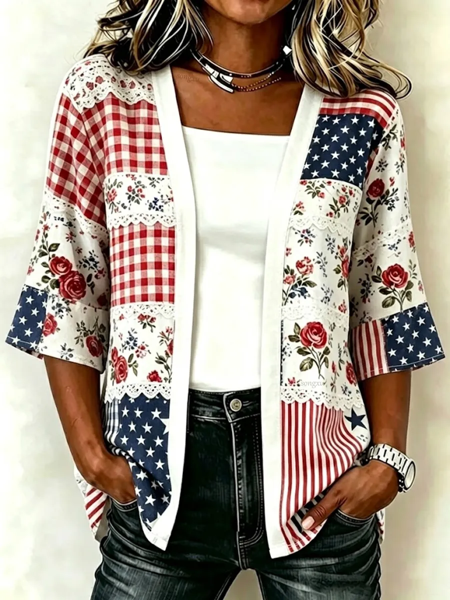 Women'S Rhinestone Citi Art Casual Cardigan