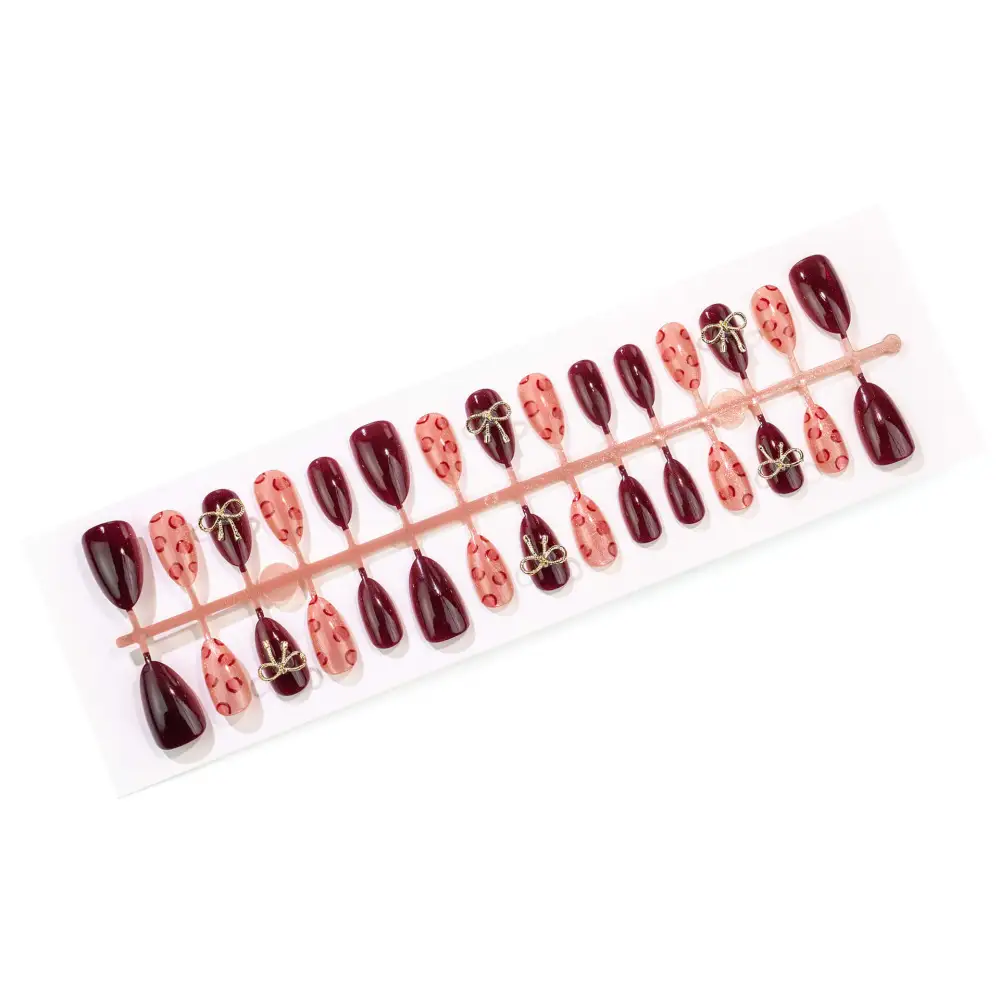 Nailhour 30Pcs Autumn Cat Eye Medium Almond Press On Nails