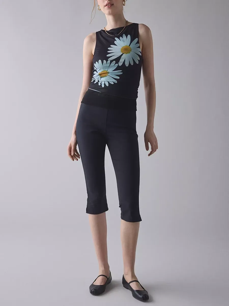 Women's Daisy Print Sleeveless Vest