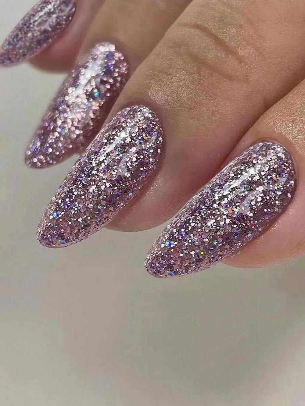 Nailhour 24pcs Purple Glossy Press-On Nails Cat Eye False Nails