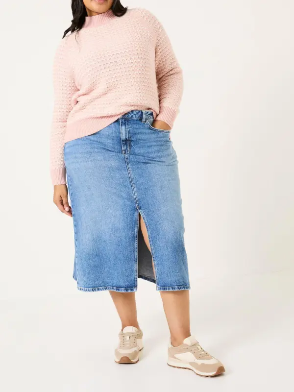 Pink Candy Stripe Knitted Crew Neck Jumper