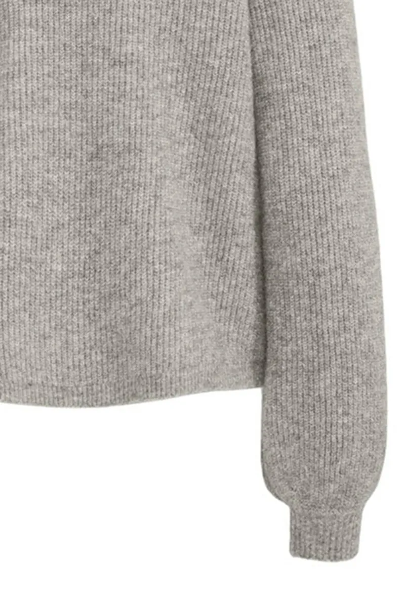 Grey Tie Front V-Neck Knit Cardigans