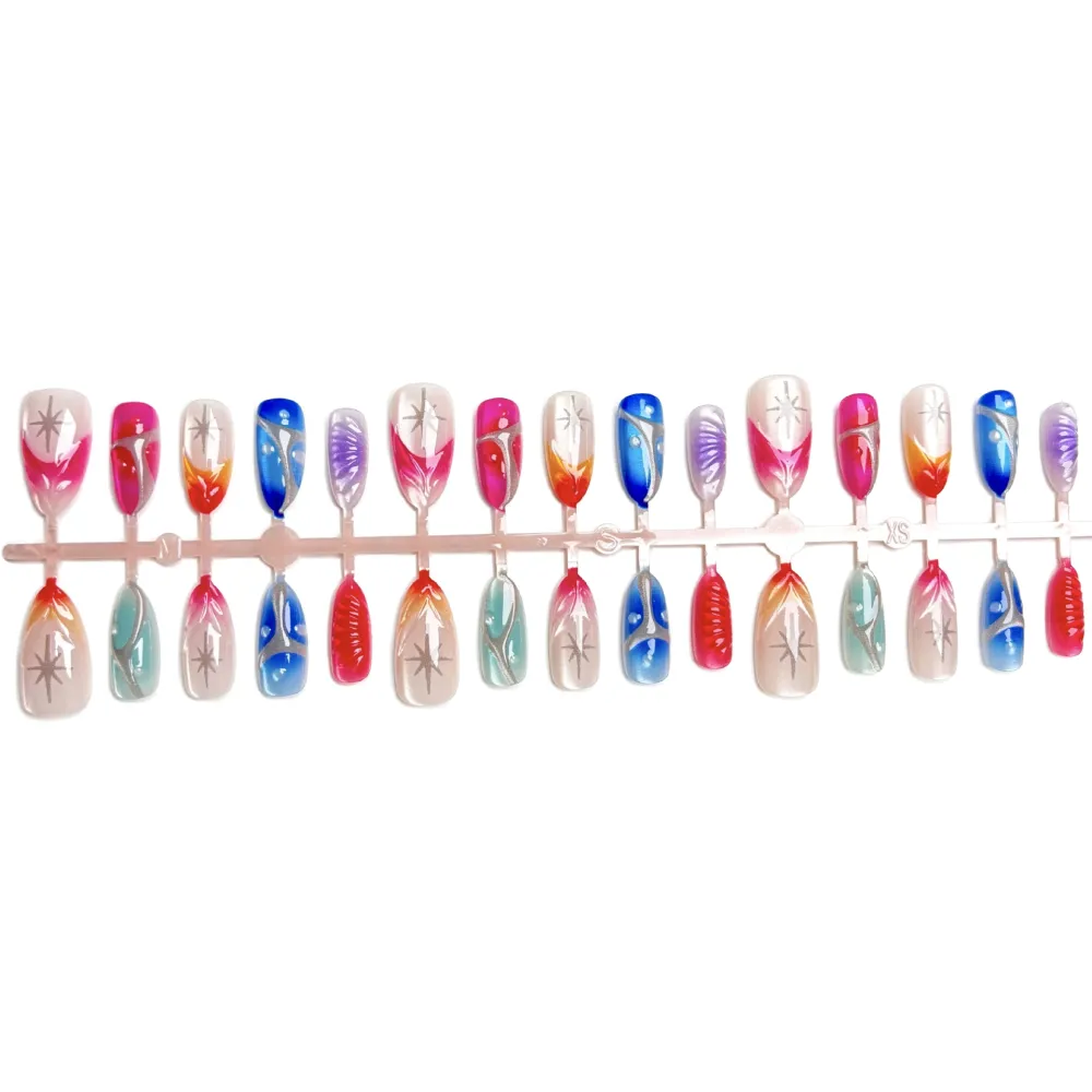 Nailhour Y2K 30Pcs 3D Resin Gradient Almond Press On Nails
