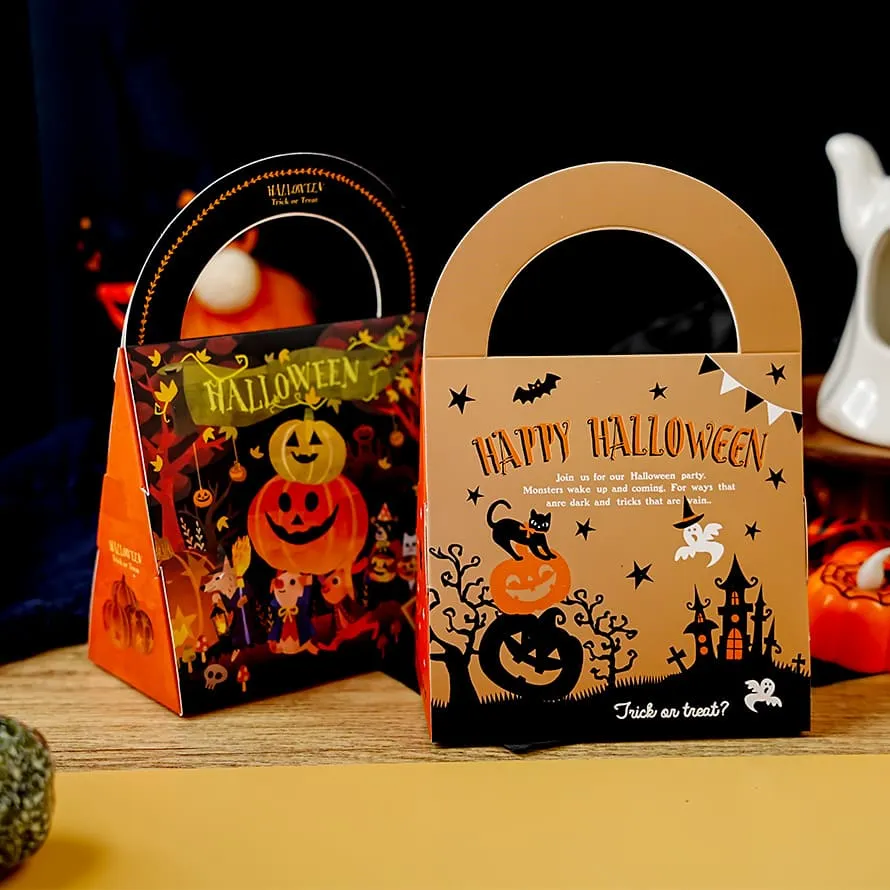 5Pcs Happy Halloween Candy Packaging Box/Cookie Tote Bag