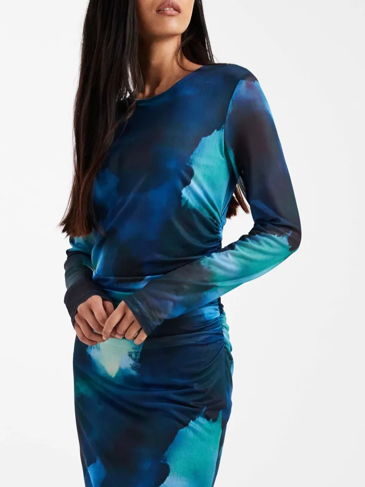 Tie Dye Round Neck Dress