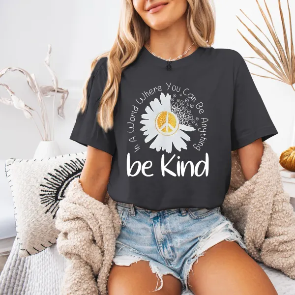 Floral & Letter Printed Casual Short Sleeve T-Shirts